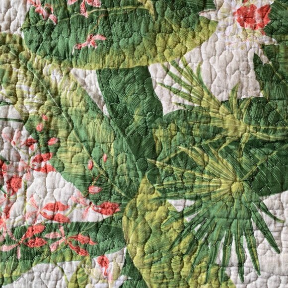 Tommy Bahama Reversible Queen/Full Green Palm Tree Comforter + 2 Standard Shams - Picture 2 of 3